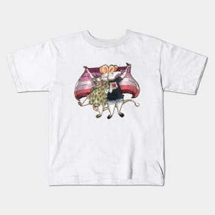 LGBT Mice celebrating Gay Pride (lesbian flag) T-Shirt Kids T-Shirt